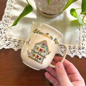 Vintage Thompson Pottery Creamer Blue Bird Cottage Core